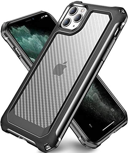 Supbec iPhone 11 Pro Max מקרים, סיבי פחמן קשים כיסוי מגן אטום הלם עם מגן מסך [x2] [הגנה על ציון צבאי]